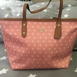 COACH Baby Pink Butterflies Handbag/Tote-NWOT